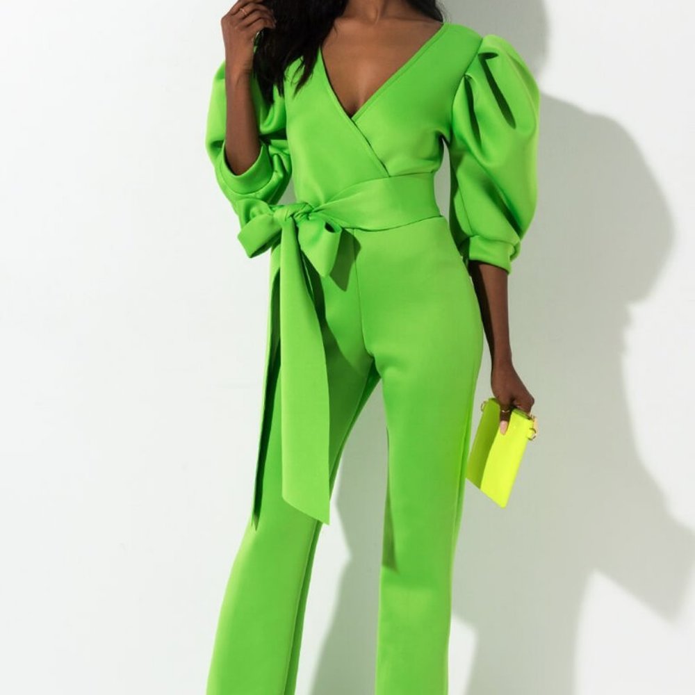 Akira Neon Green Jumpsuit sz Small